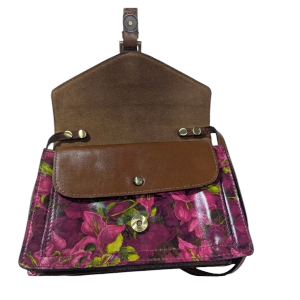 Patricia Nash Bougainvilleas Along The Coast Floral Leather Crossbody Bag - Picture 4 of 16